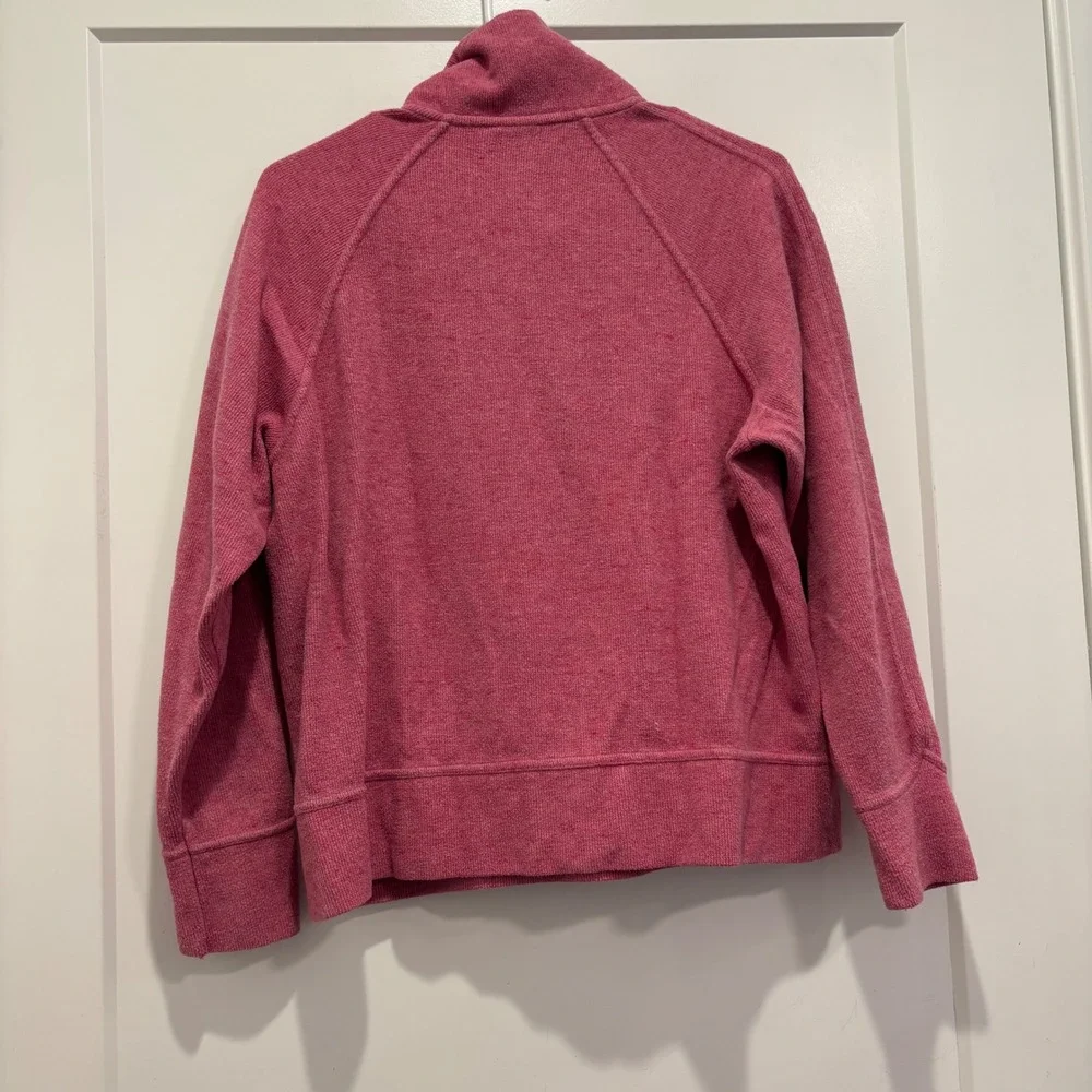 Nike Womens Pink Heathered Quarter Zip Pullover Sweatshirt Size M Pocketed